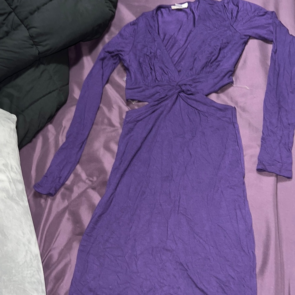 Purple fitted dress size Small